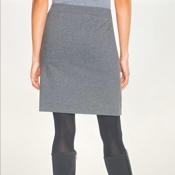 NWT WHBM Zipper Gray Ponte Stretch Mini Skirt 4 - Picture 3 of 16